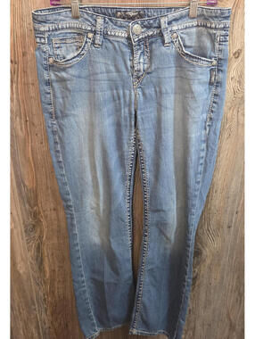 Silver Jeans Co. "Lola" Denim Blue Jeans Women Size 32x32 Western Rodeo Cowgirl